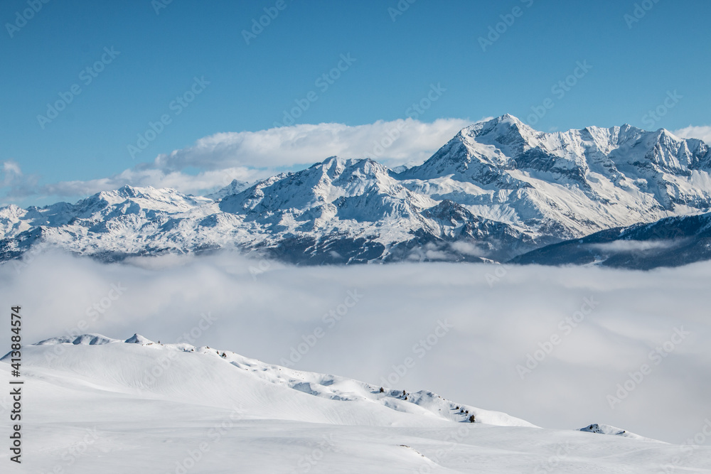 Poster Sea of clouds, Beaufortain, French Alps, France