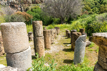 Baniyas ruins, ancient city in Israel at the foot of Mount Hermon, near main source of the Jordan river