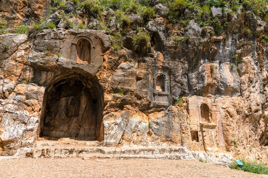 Baniyas ruins, ancient city in Israel at the foot of Mount Hermon, near main source of the Jordan river
