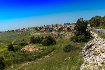 Panorama of the Upper Galilee surrounding town Metula. Northern Israel