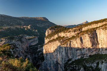 Fototapeta premium Sunset on a big wall, Gorges du Verdon, France
