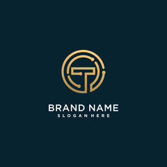 letter T logo with golden creative concept for company or person Premium Vector part 10