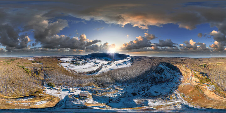 quarry near Kircheimbolanden Pfalz from above 360&deg; x 180&deg; spherical equirectangular airpano