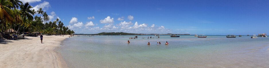 Carneiros beach in Pernambuco, Brazil. paradisiac beach with blue sky and crystal water