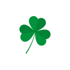 Good luck clover or four leaf clover flat vector icon for apps and websites isolated on white background.