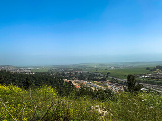 Panorama of the Upper Galilee surrounding town Metula and Safed ( Tsfat ).Northern Israel