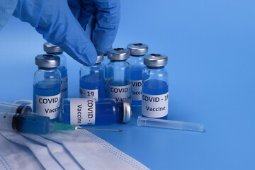 coronavirus vaccine injection. COVID-19 vaccination concept