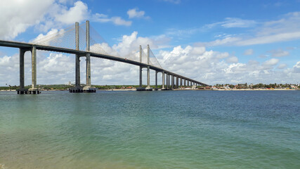 Newton Navarro bridge crossing the sea channel in Natal, Rio Grande do Norte, Brazil