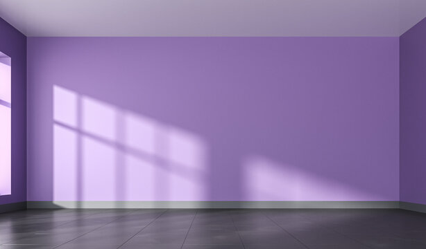 Empty dance studio room interior with day lighting. Abstract architecture interior. 3D render