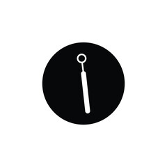 Dental instruments solid icon. Dentist tools, spire and mirror symbol, glyph style pictogram on white background.