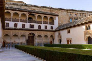 Fototapeta na wymiar the Patio de Arrayanes in the Nazaries Palace in the Alhambra in Granada