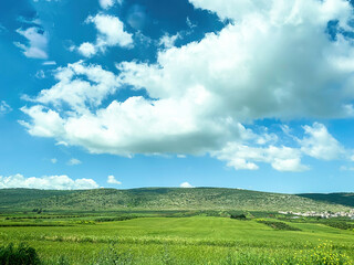 Lower Galilee panorama at spring time