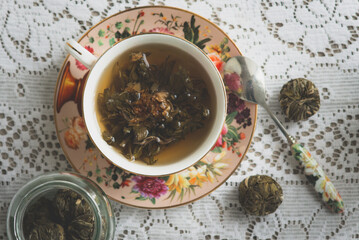 cup of tea with mint