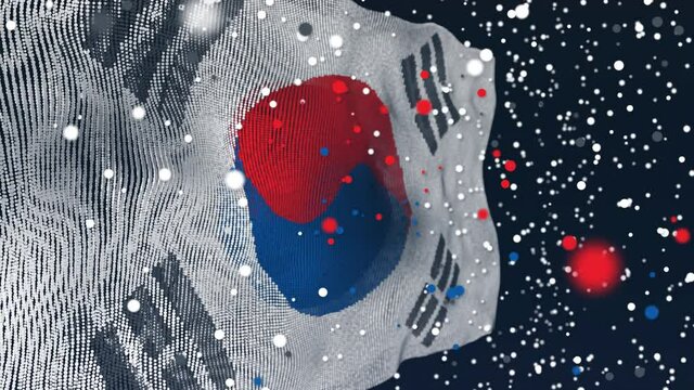Amazing particle animation of the South Korea Flag