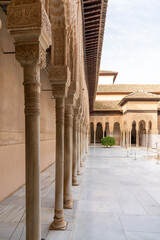 Fototapeta premium the Patio de los Leones in the Nazaries Palace in the Alhambra in Granada