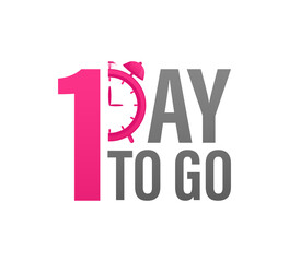1 day to go in modern style. Special offer badge. Web design. Sale tag. Vector illustration.