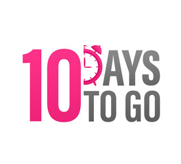 10 days to go in modern style. Special offer badge. Web design. Sale tag. Vector illustration.