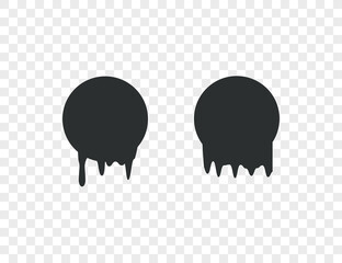 Dripping circle, drops, paint, abstract. Vector illustration.