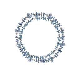 Watercolor eucalyptus wreath, garland. Wedding eucalyptus design frame, circle logo. Rustic greenery. Mint, blue tones. Hand painted branch,  leaves isolated on white background, trendy branding