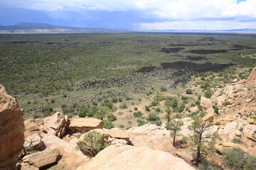 Fototapeta na wymiar Sandstone Bluff overlook in El Malpais National Monument, New Mexico, USA