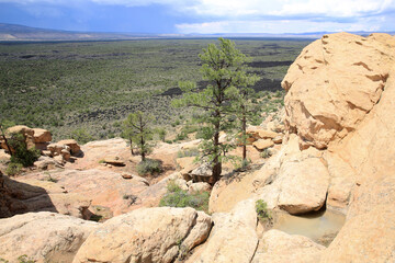 View from Sandstone Bluff in El Malpais National Monument, New Mexico, USA