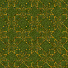 Dark green pattern with flowers