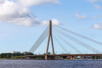 Fototapeta na wymiar Bridge over the river Daugava, Riga