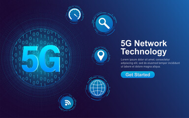 5g network technology. Abstract icon. 3d vector background. Home network. Business concept. Abstract background. Internet technology.