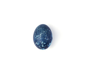 The egg is a marble-blue color on a white background. A concept for your design.