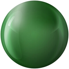 Glass green ball or precious pearl. Glossy realistic ball, 3D abstract vector illustration highlighted on a white background. Big metal bubble with shadow.