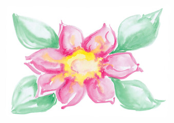 Pink flower. watercolor