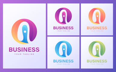 Fototapeta premium Colorful A letter logo with a modern concept