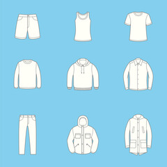 Clothes icons set. Well - crafted Vector Thin Line Icons.