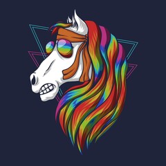 Horse head colorful vector illustration