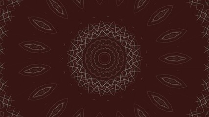 Brown abstract line art ornament on dark background