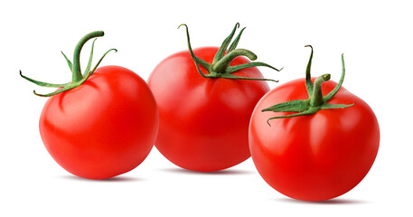 Tomatoes isolated on white background with clipping path