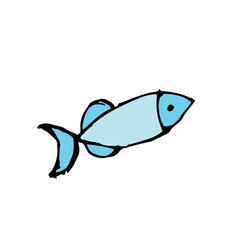 Hand drawn fish illustration vector cute simple