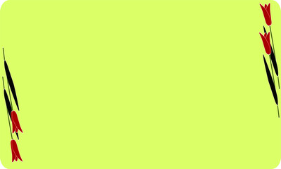 チューリップのフレーム　赤と緑