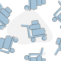 Obraz premium Vector icon shows the presence of porters cartoon style on seamless pattern on a white background.