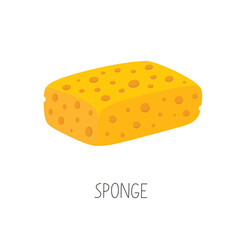 Yellow sponge cartoon icon. Illustration for web and mobile design