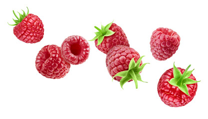 Raspberry set isolated on a white background