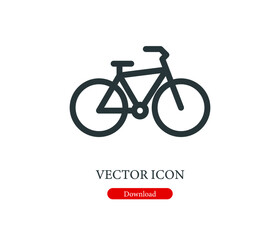 bicycle vector icon.  Editable stroke. Linear symbol for use on web design and mobile apps, logo. Symbol illustration. Pixel vector graphics - Vector