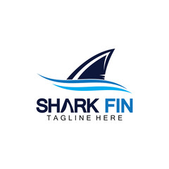 Fototapeta premium Shark fin logo vector illustration design template.Shark Logo Template-Vector illustration