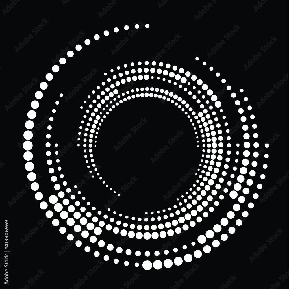 Poster halftone dots in circle form. round logo . vector dotted frame . design element