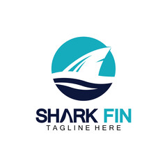Shark fin logo vector illustration design template.Shark Logo Template-Vector illustration