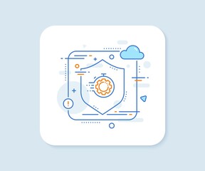Seo timer line icon. Abstract vector button. Settings cogwheel sign. Traffic management symbol. Seo timer line icon. Protect shield concept. Vector
