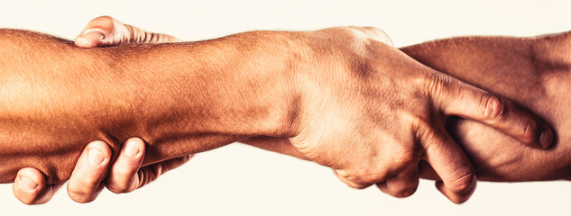 Helping hand concept and international day of peace, support. Helping hand outstretched, isolated...