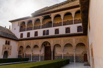 Fototapeta premium the Patio de Arrayanes in the Nazaries Palace in the Alhambra in Granada