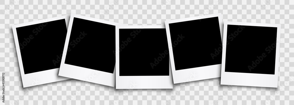 Poster set empty photo frame, group photo frame - stock vector