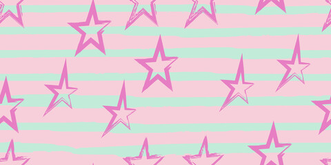Grunge stripes with painted stars.